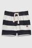 Gap Navy Blue and White Striped Pull On Cotton Shorts Blanc - Baby