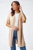 Roman Neutral Short Sleeve Longline Cardigan