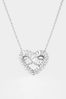 Swarovski Silver Baguette Heart-Shaped Pendant Necklace