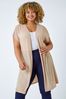 Roman Neutral Curve Cap Sleeve Longline Cardigan