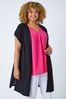 Roman Black Curve Cap Sleeve Longline Cardigan