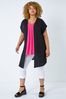 Roman Black Curve Cap Sleeve Longline Cardigan