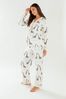 Chelsea Peers Cream Maternity Organic Cotton Button Up Long Pyjama Set