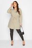 Yours Curve Neutral Formal Long Sleeve Crinkle Utility Tunic