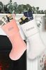 Personalised Pink Luxury Velvet Christmas Stocking by Dibor