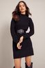 Friends Like These Black Belted Mini Knitted Under Dress