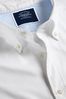 Charles Tyrwhitt White Plain Slim Fit Button-Down Washed Oxford Hoodie Shirt