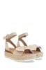 Linzi Beige Skye Faux Suedette Bow Detail Espadrille Inspired Platform Wedge