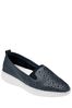 Lotus Footwear Blue Leather Casual Slip-On Shoes