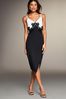 Lipsy Black/White Lace Sequin Applique Bodycon Dress
