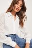 Lipsy White Lace Petite Collared Button Through Shirt