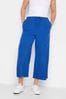 Long Tall Sally Blue Linen Crop Trouser