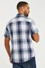Threadbare Blue & White Check Short Sleeve Pineapple Print Cotton Shirt