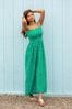 Pour Moi Green Removable Straps Shirred Bodice Maxi Buscemi Dress