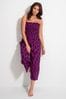 Pour Moi Purple Leopard Print Shirred Bodice Culotte Jumpsuit