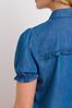 Brakeburn Blue Denim Puff Short Sleeve borst Shirt