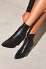 Lipsy Black Western Faux Leather Mid Heeled Ankle Boot