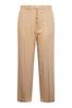 Yours Curve Neutral Linen Blend Pull On Wide Leg Trouser