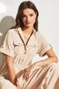 Lipsy Camel Short Sleeve Twill Belted Utility Wide Leg Jumpsuit