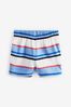 Gap White, Blue and Red Stripe Printed Pull On Shorts - Baby