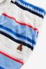 Gap White, Blue and Red Stripe Printed Pull On Shorts - Baby