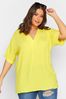 Yours Curve Yellow V-Neck Detail Top