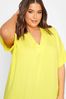 Yours Curve Yellow V-Neck Detail Top