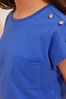 Lipsy Cobalt Blue Diamonte Button T-Shirt