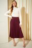 Friends Like These Berry Red Pleat Summer Midi Skirt