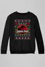 All + Every Black Jurassic Park Logo Christmas Knit Pattern Kids Sweatshirt