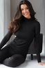 Pour Moi Black Second Skin Thermal Roll Neck Top