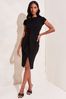 Lipsy Black Tie Waist Bodycon DB501 Dress