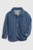 Gap Blue Denim Pocket Oversized Long Sleeve Shirt