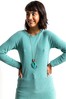 Roman Green Soft Jersey Sweatshirt with Necklace