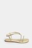 Yours Curve Gold Extra Wide Fit Extra-Wide Fit Diamante Flat Strappy Sandal