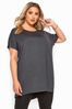 Yours Grey Curve Dipped Hem Top