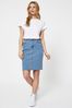 Vero Moda Blue High Waisted Stretch Denim Midi Skirt