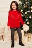 Lipsy Red Reindeer Mini Knitted Christmas Jumper
