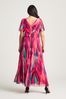 Scarlett & Jo Hot Pink Multi Print Isabelle Angel Sleeve Maxi mini Dress