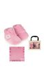 Pink Bixbee Booties & Lovey Blanket Gift Set