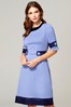 HotSquash Blue 60's Dress With Contrast Hem