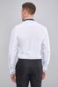 White Trimmed Regular Fit Single Cuff Wing Collar Shirt And Black Bow Tie Set