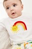 White Baby 3 Piece Organic Cotton Rainbow T-Shirt, Leggings And Bib Set (0mths-2yrs)