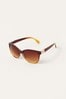 Monsoon Brown Reena Round Sunglasses