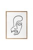 Gallery Home Gold Female Face Line Framed Wall Art