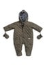 The Essential One Khaki Baby Quilted Pramsuit