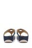 Bellissimo Ladies Navy Blue Metallic Toe Post Sandals