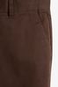 Dark Brown Relaxed Fit Stretch Chino Trousers