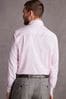 Pink Slim Fit Single Cuff Signature Textured Shirt With Trim Detail