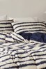 Himeya Set of 2 Indigo Blue Organic Cotton Blackwork Housewife Pillowcases